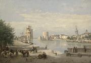 Jean Baptiste Camille  Corot The Harbor of La Rochelle painting